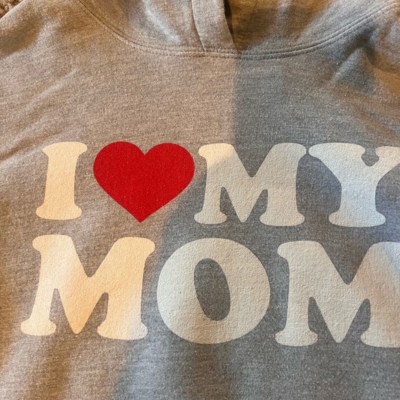 Gray 'I Love My Mom' Hoodie - Men’s Medium - Picture 2 of 3